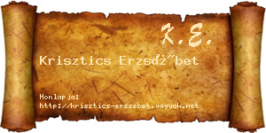 Krisztics Erzsébet névjegykártya