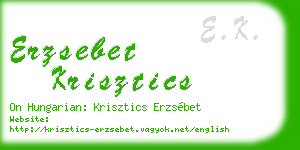 erzsebet krisztics business card
