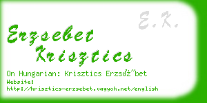 erzsebet krisztics business card